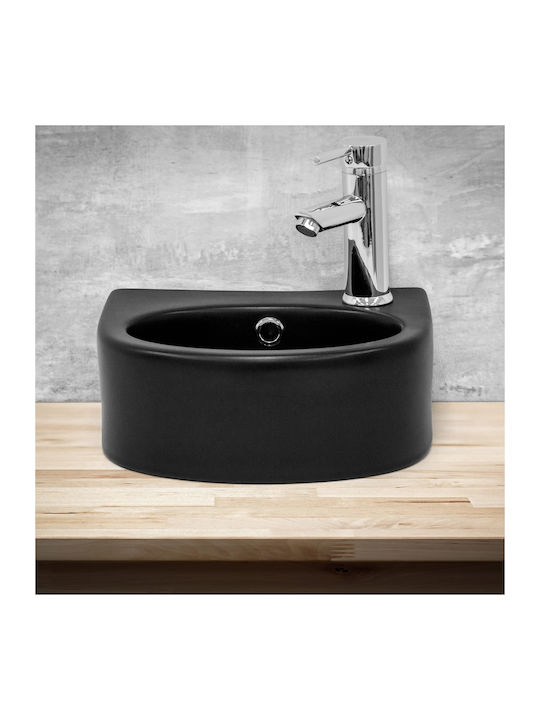 ML-Design Aufgesetztes Waschbecken Keramik 33.5x25.5x13cm Schwarz