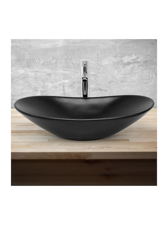 ML-Design Countertop Sink Ceramic 63x36x15.5cm Black
