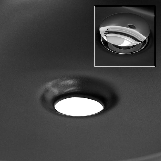 ML-Design Countertop Sink Ceramic 63x36x15.5cm Black