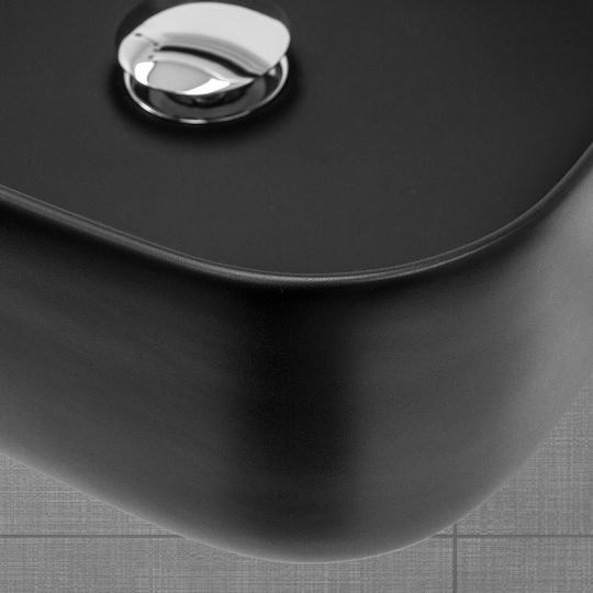 ML-Design Επικαθήμενος Νιπτήρας Κεραμικός 51x40.5x13.5cm Μαύρος
