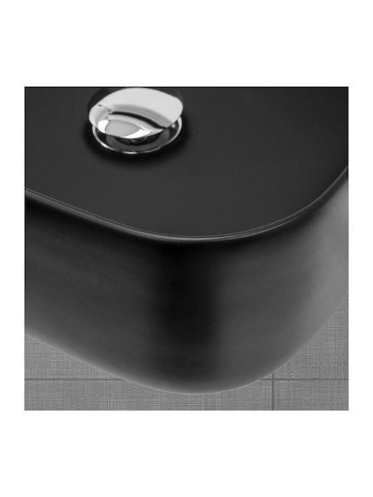 ML-Design Επικαθήμενος Νιπτήρας Κεραμικός 51x40.5x13.5cm Μαύρος