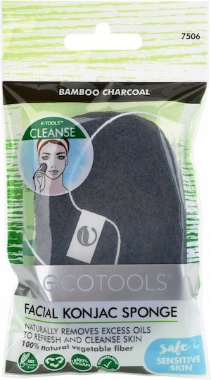 EcoTools Facial Konjac Charcoal Σφουγγάρι Καθαρισμού Προσώπου 1τμχ