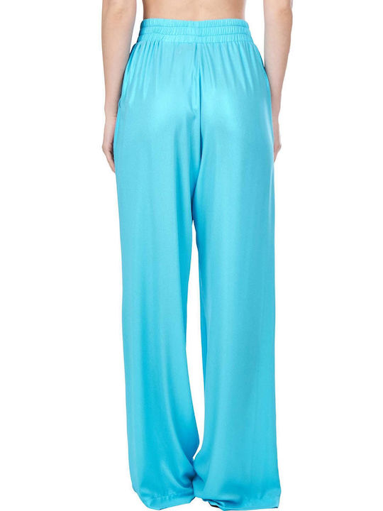 Zoya Women's High Waist Fabric Trousers Light Blue