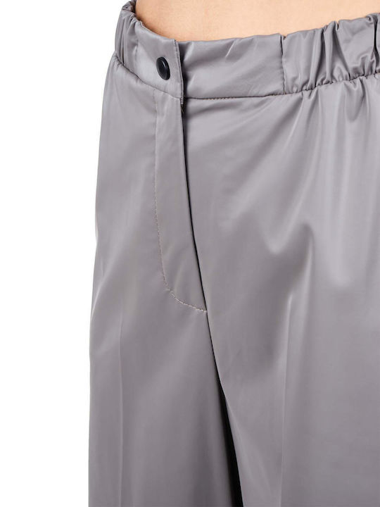 Women's Fabric Trousers with Elastic Gray