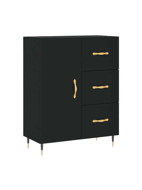 Wooden Buffet with Drawers Black L69.5xW34xH90cm