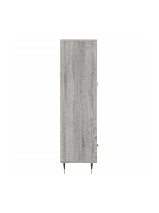 Wohnzimmer Vitrine aus Spanplatte mit Verglasung in Grau 69.5x31x115cm