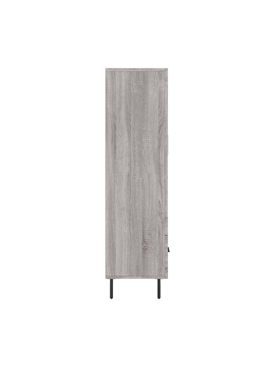 Wohnzimmer Vitrine aus Spanplatte mit Verglasung in Grau 69.5x31x115cm