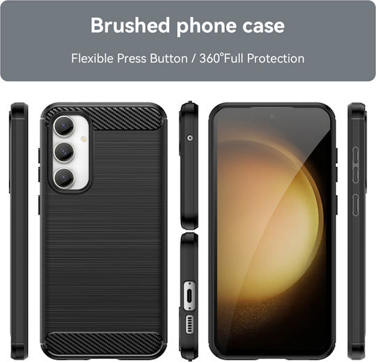 Techsuit Techsuit Carbon Umschlag Rückseite Silikon Schwarz (Galaxy S23 FE)