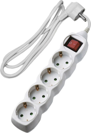 V04BK Power Strip 4 Positions with Switch and Cable 1.5m