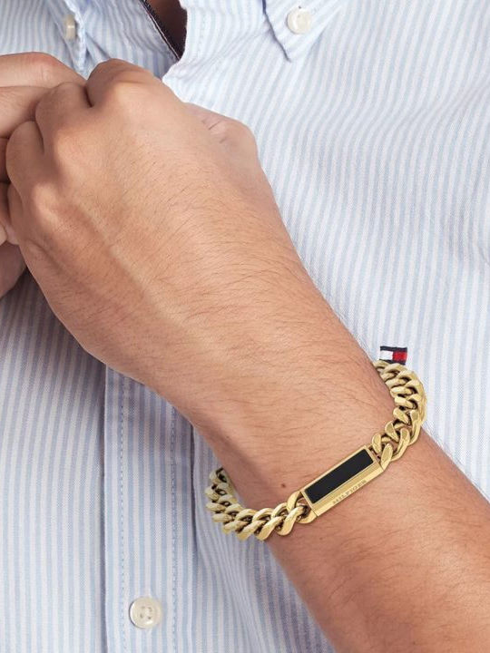 Tommy Hilfiger Herren Armband Kette aus Stahl Vergoldet