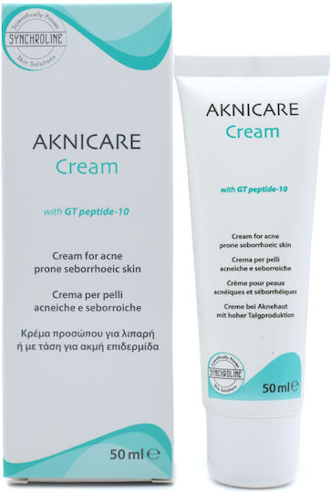 Synchroline Aknicare Cremă de Față 24h Împotriva Acneei cu Acid Hialuronic și Peptide 50ml