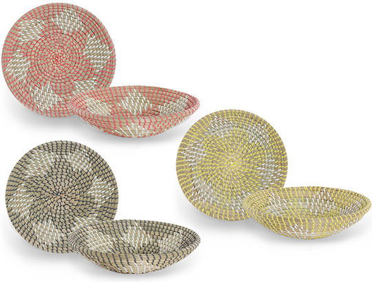 Nef-Nef Homeware Διακοσμητικό Πιάτο από Ψάθινο Υλικό Bangor Κοραλί 28x6x28cm Nef-Nef Homeware Διακοσμητικό Πιάτο από Ψάθινο Υλικό Bangor Κοραλί 28x6x28cm