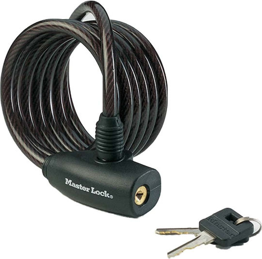 Master Lock Bicycle Cable Lock with Key Black