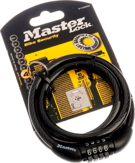 Master Lock Bicycle Cable Lock with Combination Black