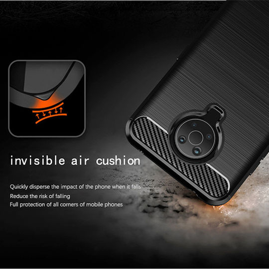 Techsuit Carbon Umschlag Rückseite Silikon Schwarz (Nokia G20)