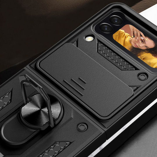 Techsuit CamShield Umschlag Rückseite Kunststoff / Silikon Schwarz (Galaxy Z Flip5)