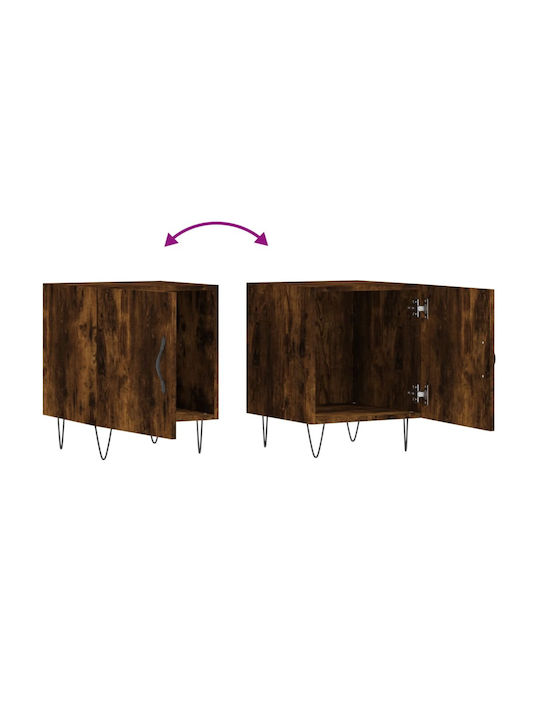 Wooden Bedside Tables 2pcs Καπνιστή Δρυς 40x40x50cm