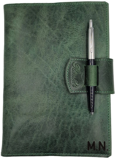 ByLeather Notizbuch 150 Blätter mit Stifthalter Grün