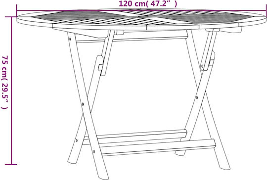 Outdoor Table Made of Teak Foldable Teak 120x120x75cm