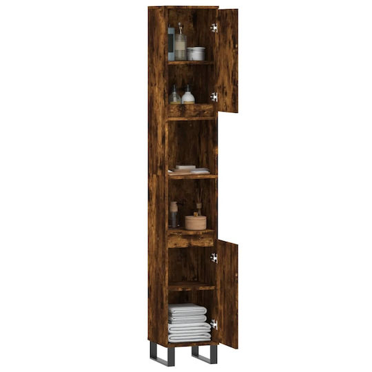 vidaXL Στήλη Μπάνιου Τοίχου Μ30xΒ30xΥ190cm Δρυς