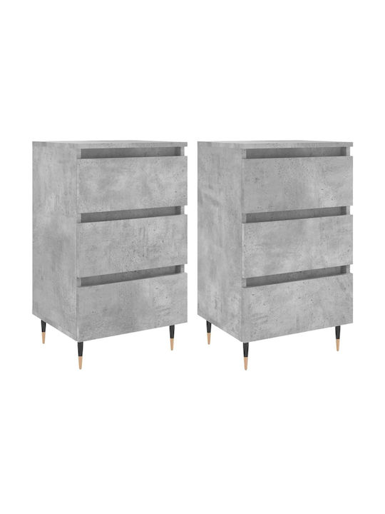 Wooden Bedside Tables 2pcs Gray 40x35x69cm