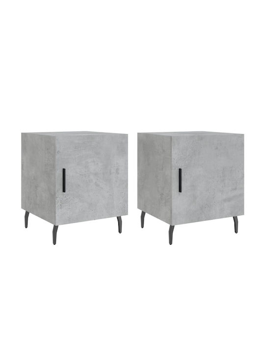 Wooden Bedside Tables 2pcs Gray 40x40x50cm