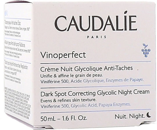 Caudalie Vinoperfect Glycolic Κρέμα Προσώπου Νυκτός για Ενυδάτωση, Πανάδες & Λεύκανση με Βιταμίνη C 50ml