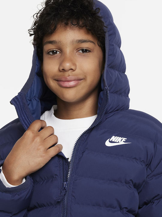 Kids' Sports Jacket Short with Hood Blue Sportswear