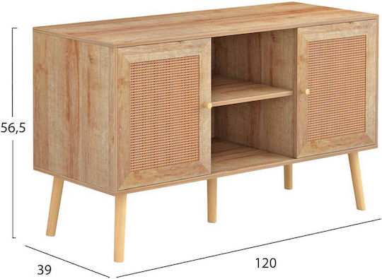 TV Stand Colm Natural L120xD39xH56.5cm