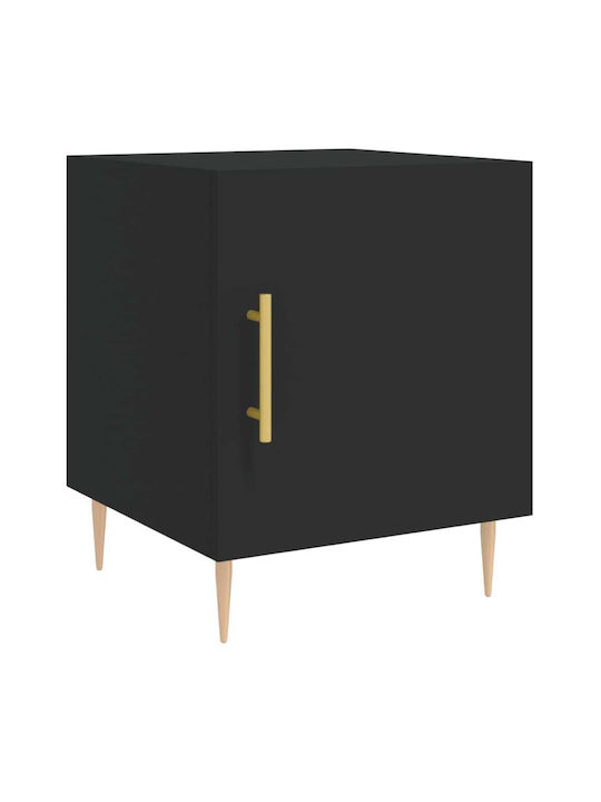 Wooden Bedside Table Black 40x40x50cm