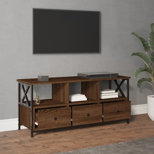 Mobilier TV Din Metal Și Lemn Maro L102xA33xÎ45cm