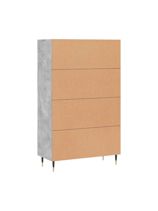 Wohnzimmer Vitrine aus Holz & Metall mit Verglasung in Grau 69.5x31x115cm