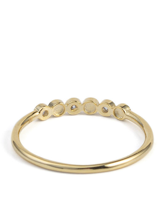 George Art Jewels Γυναικείο Δαχτυλίδι με Ζιργκόν από Ασήμι Επιχρυσωμένο