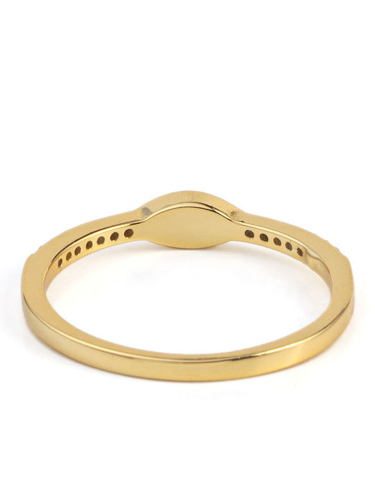 George Art Jewels Γυναικείο Δαχτυλίδι με Ζιργκόν από Ασήμι Επιχρυσωμένο