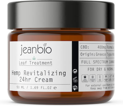 Jeanbio Premium CBD Skin Care Restoring & Moisturizing 24h Day/Night Cream Suitable for All Skin Types with Cannabis / Aloe Vera 50ml JB012