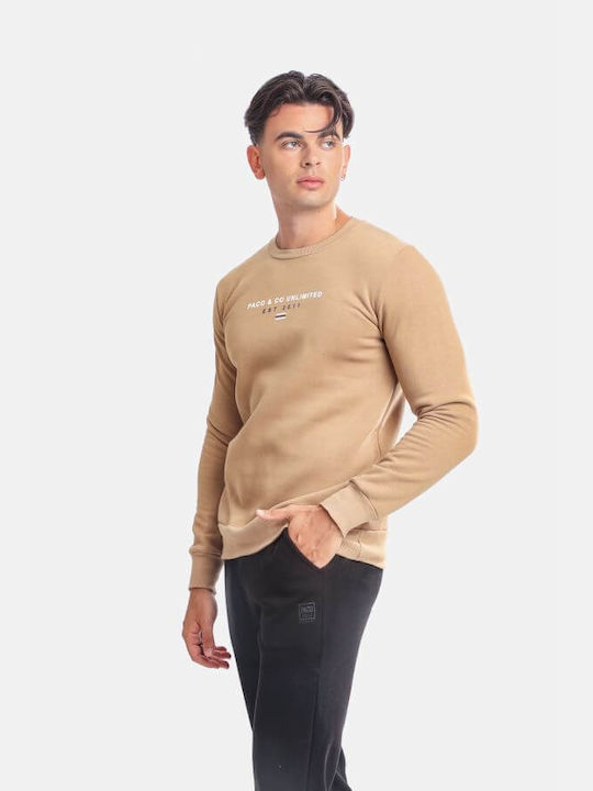 Paco & Co Herren Sweatshirt mit Kapuze Braun