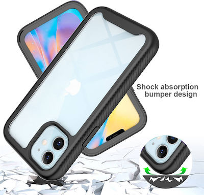 Techsuit Silicone / Plastic 360 Full Cover Black (iPhone 12 / 12 Pro)