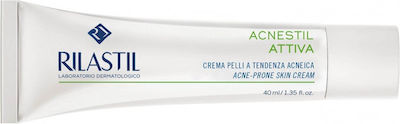 Rilastil Acnestil Attiva 24ωρη Ενυδατική Κρέμα Προσώπου για Λιπαρές Επιδερμίδες κατά των Ατελειών & της Ακμής με Υαλουρονικό Οξύ 40ml