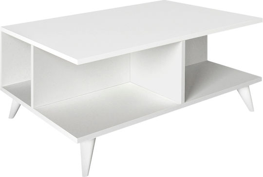 Rectangular Central Coffee Table Sedra Wooden White W90xL60xH38.6cm