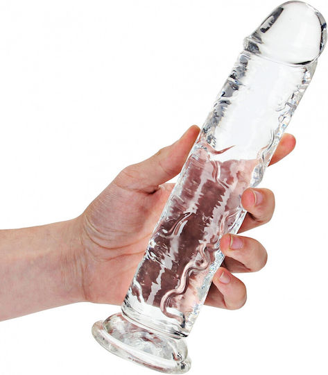 Shots Real Rock Crystal Clear Реалистично дилдо Със смукателна чашка Прозрачен 23см