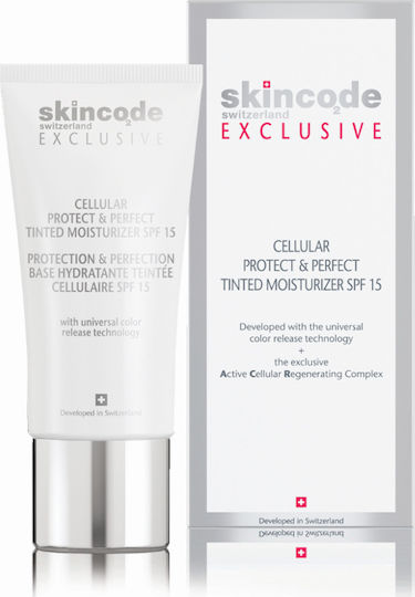 Skincode Exclusive Cellular Protect & Perfect Tinted Moisturizer Creme Gesicht Tag Gefärbt und SPF15 30ml