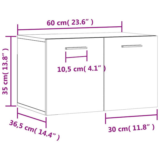 vidaXL Badezimmerschrank B60xT36.5xH35cm Gray