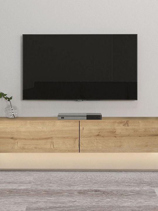 TV Stand Aristo with LED Lighting Brown L135xD31.6xH25cm