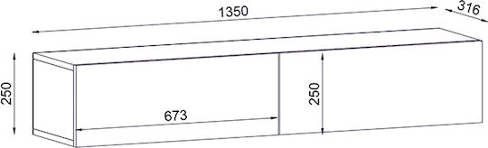 Έπιπλο Τηλεόρασης Aristo με Φωτισμό LED Λευκό Μ135xΠ31.6xΥ25cm