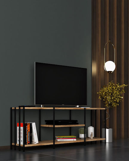 TV Stand Nina Metal Black L124xD26xH46cm
