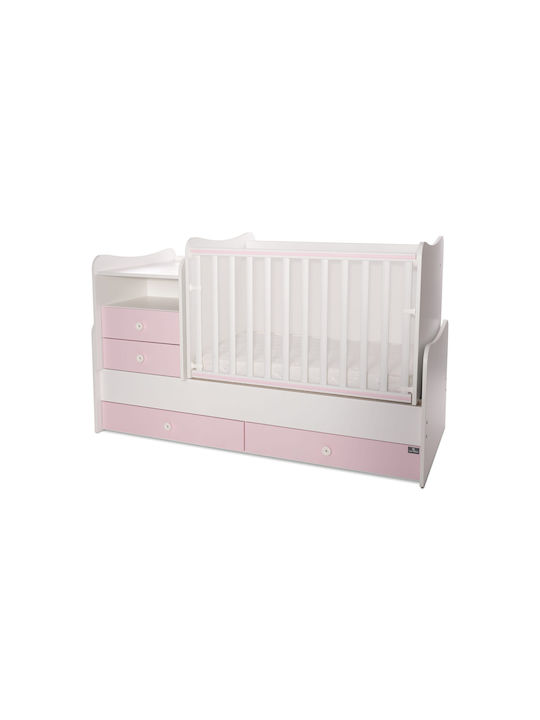 Lorelli Πολυμορφική Κούνια Combo White / Orchid Pink με Συρτάρι