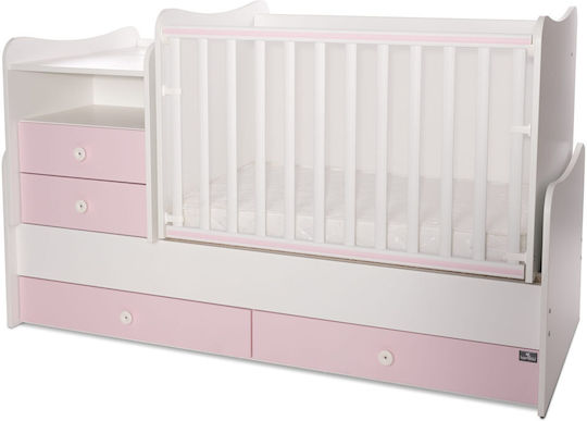 Lorelli Πολυμορφική Κούνια Combo White / Orchid Pink με Συρτάρι