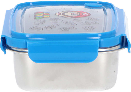 Super Mario Super Mario Неръждаемо стоманено детско контейнерче за храна Светлосин x x 7cm