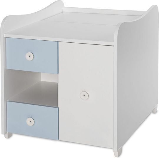 Lorelli Polymorphe Babybett Minimax Weiß/Hellblau mit Schublade