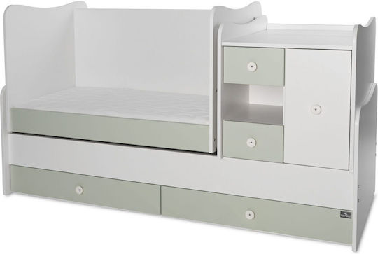 Lorelli Cabriolet Cuna Minimax Alb/Verde Lăptos Cu Sertar